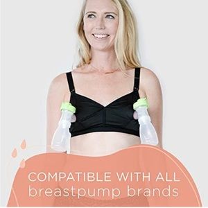 The Dairy Fairy Rose 2.0 Nursing + hands free pumping bra Black - large